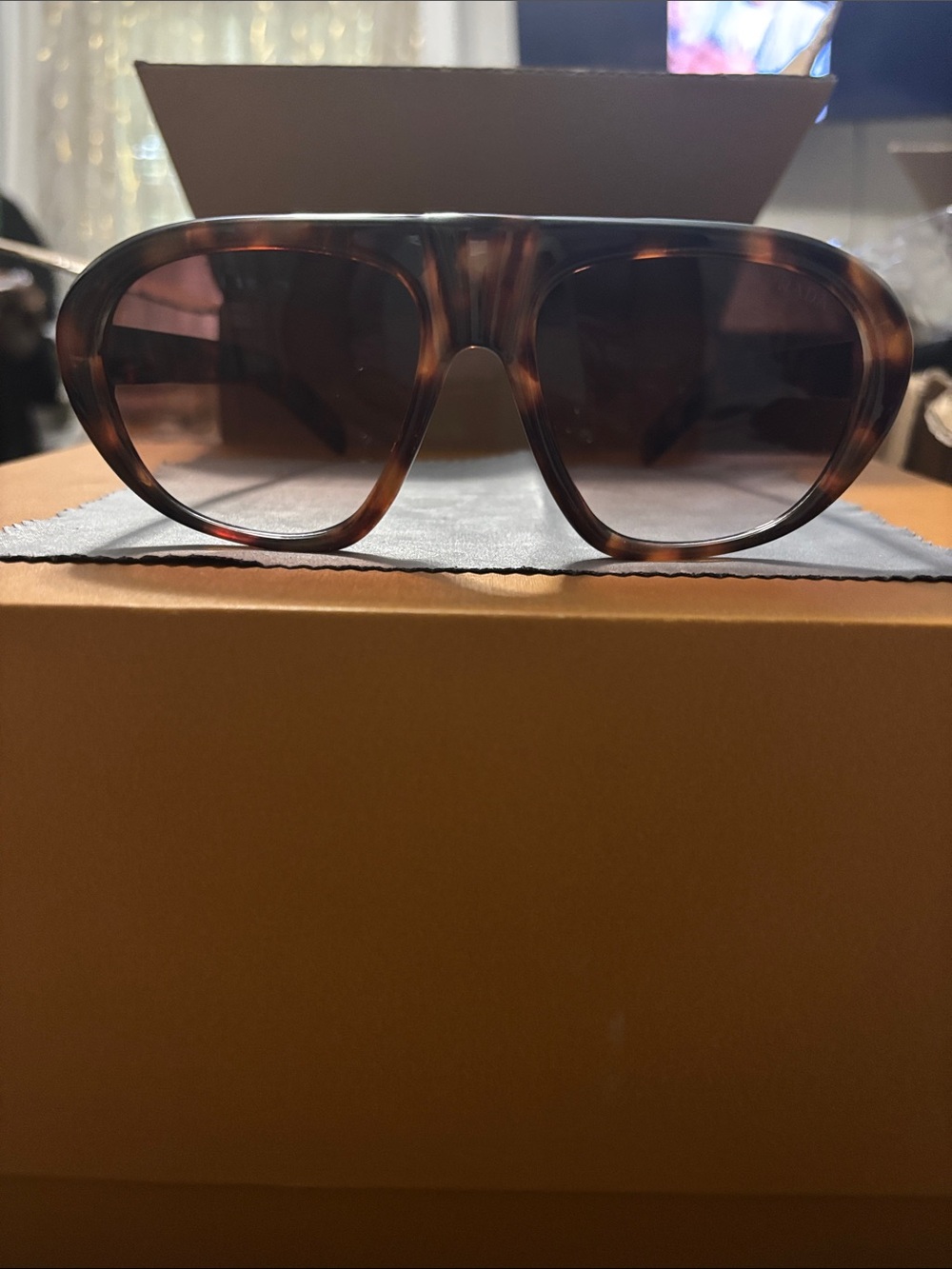 Prada Tortoiseshell Oversized, Brown Gradient Sunglasses